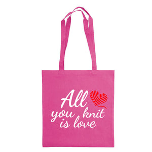 All you knit is love bærenett rosa