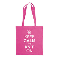 Last inn bildet i Galleri-visningsprogrammet, Keep Calm and Knit On bærenett rosa