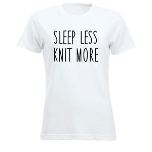 T-skjorte dame rund hals Sleep less knit more