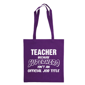 Teacher because superhero bærenett lilla