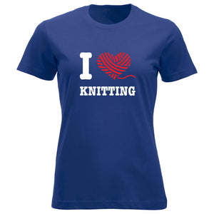 I love knitting klassisk t-skjorte dame koboltblå