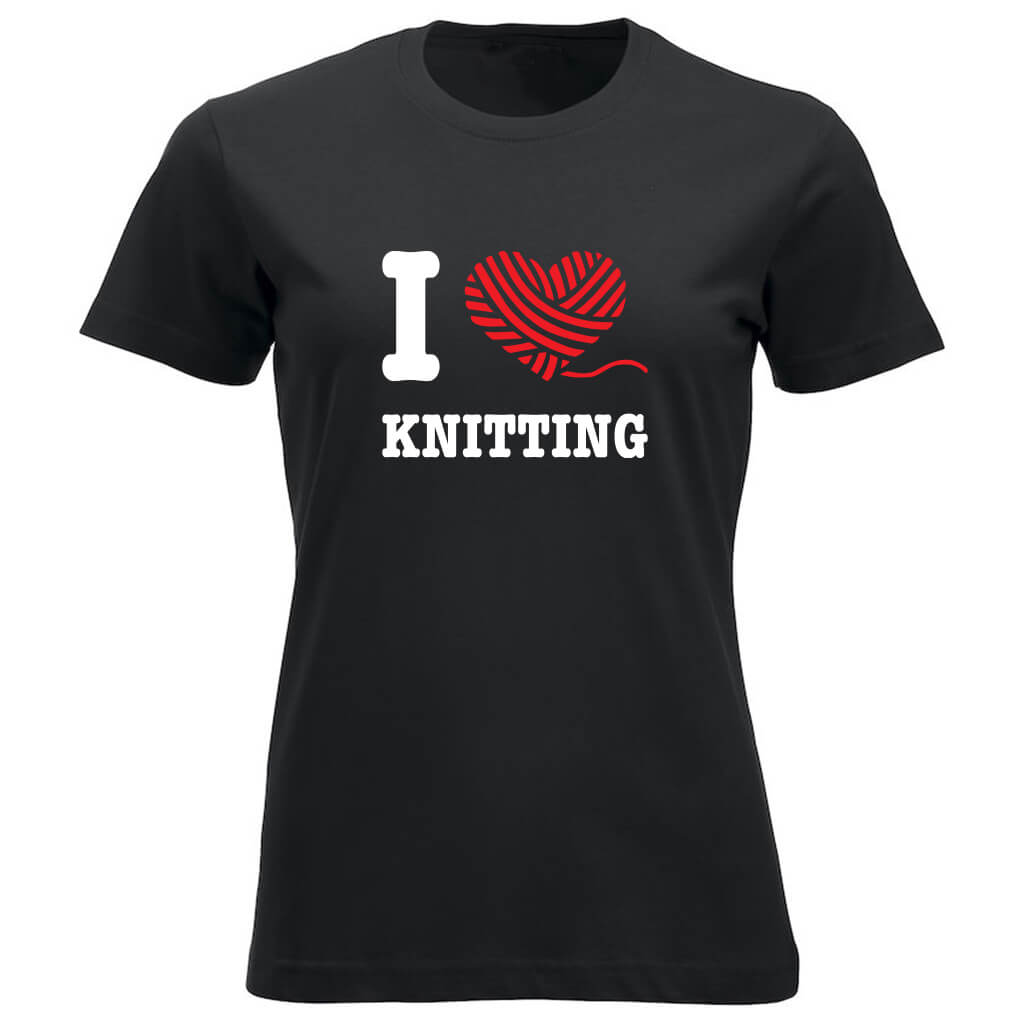 I love knitting klassisk t-skjorte dame sort