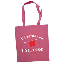Last inn bildet i Galleri-visningsprogrammet, I&#39;d rather be knitting bærenett rosa