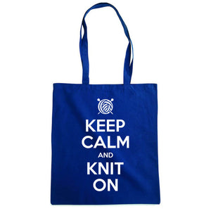 Keep Calm and Knit On bærenett marine