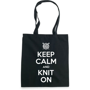Keep Calm and Knit On bærenett sort