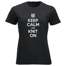 Last inn bildet i Galleri-visningsprogrammet, Keep Calm and Knit On klassisk t-skjorte dame sort