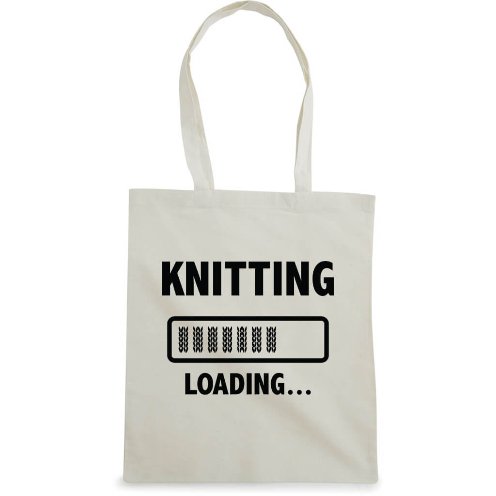 Knitting loading bærenett natur