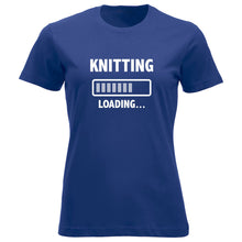 Last inn bildet i Galleri-visningsprogrammet, Knitting loading klassisk t-skjorte dame koboltblå
