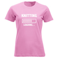 Last inn bildet i Galleri-visningsprogrammet, Knitting loading klassisk t-skjorte dame rosa