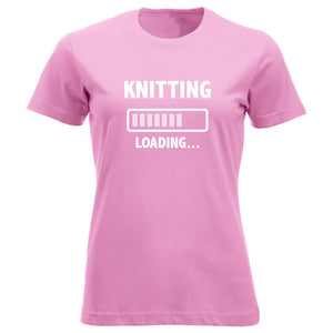 Knitting loading klassisk t-skjorte dame rosa