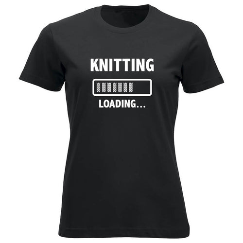 Knitting loading klassisk t-skjorte dame sort