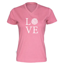 Last inn bildet i Galleri-visningsprogrammet, LOVE v-hals t-skjorte dame rosa