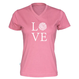 LOVE v-hals t-skjorte dame rosa