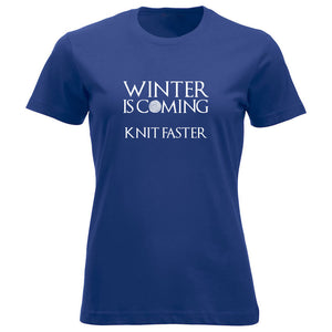 Winter is coming knit faster klassisk t-skjorte dame koboltblå