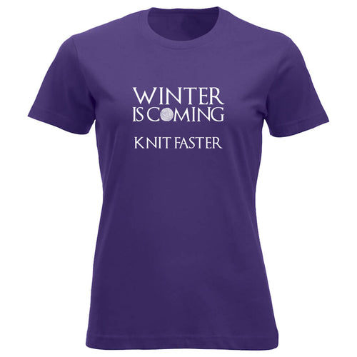 Winter is coming knit faster klassisk t-skjorte dame lilla