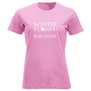 Winter is coming knit faster klassisk t-skjorte dame rosa