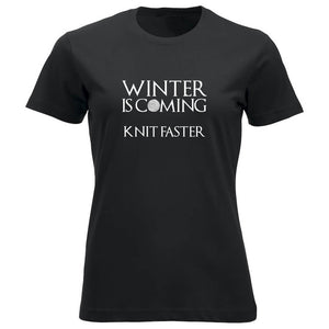 Winter is coming knit faster klassisk t-skjorte dame sort