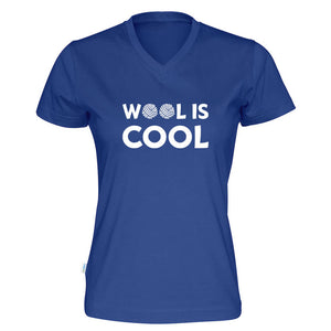 Wool is cool v-hals t-skjorte dame kongeblå