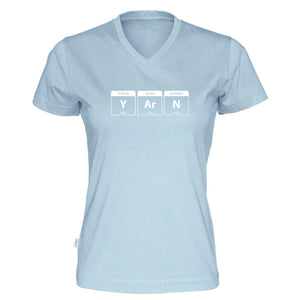 YARN periodisk system v-hals t-skjorte dame himmelblå