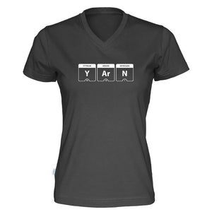 YARN periodisk system v-hals t-skjorte dame sort