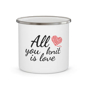 All you knit is love emaljekrus front
